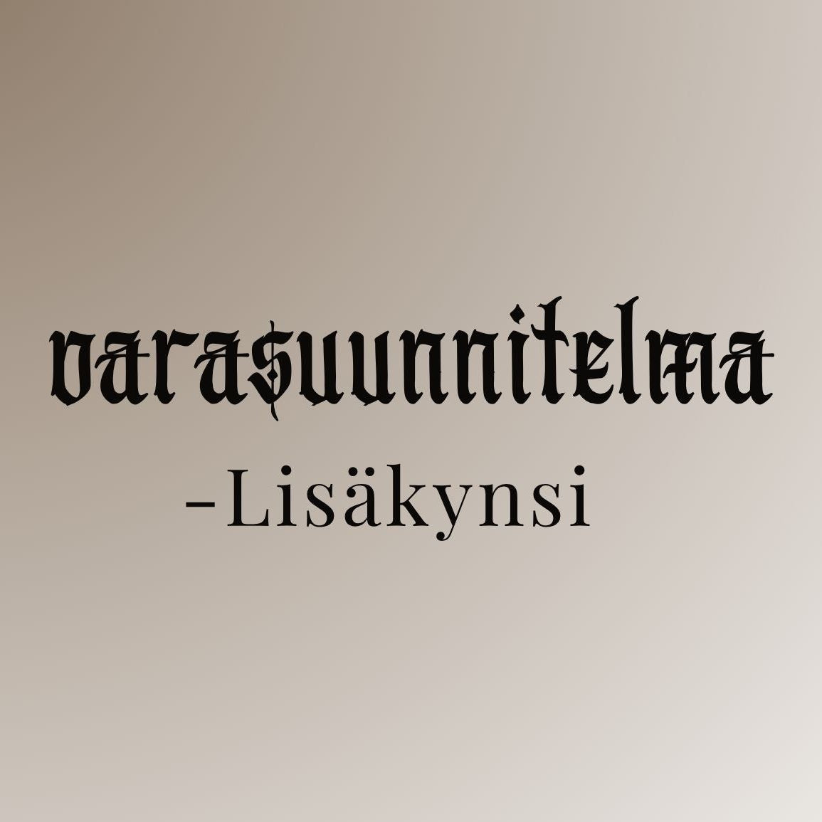 Varasuunnitelma